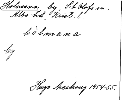 Bild på arkivkortet för arkivposten Holmana