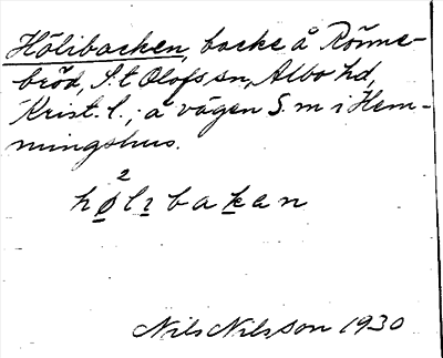 Bild på arkivkortet för arkivposten Hölibacken