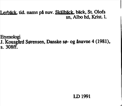 Bild på arkivkortet för arkivposten Lerbäck, nuv. Skälbäck