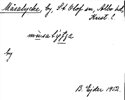 Bild på arkivkortet för arkivposten Måsalycke