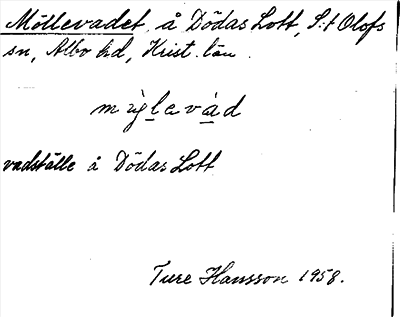 Bild på arkivkortet för arkivposten Möllevadet