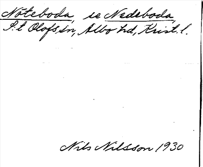 Bild på arkivkortet för arkivposten Nöteboda, se Nedeboda