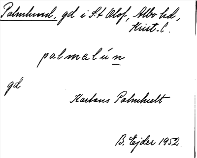 Bild på arkivkortet för arkivposten Palmlund