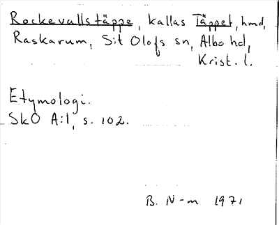 Bild på arkivkortet för arkivposten Roskevallstäppe, Täppet