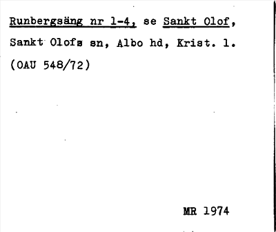 Bild på arkivkortet för arkivposten Runbergsäng, se Sankt Olof