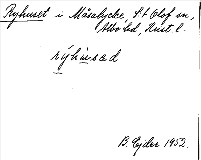 Bild på arkivkortet för arkivposten Ryhuset
