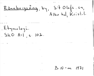 Bild på arkivkortet för arkivposten Rönnbergsäng