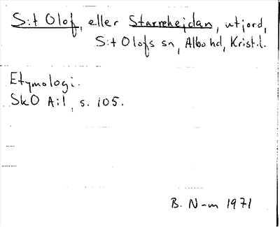 Bild på arkivkortet för arkivposten Sankt Olofs eller Starrhejdan