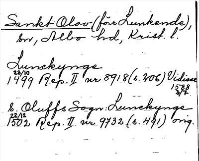 Bild på arkivkortet för arkivposten Sankt Olov (förr Lunkende)
