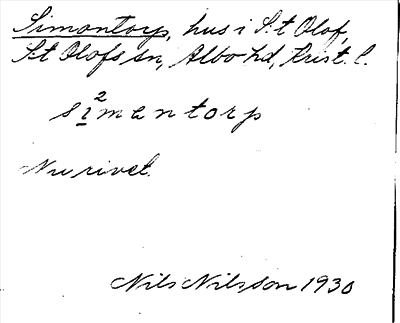 Bild på arkivkortet för arkivposten Simontorp