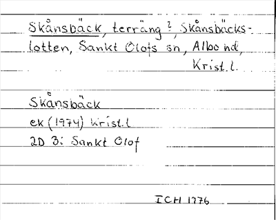 Bild på arkivkortet för arkivposten Skånsbäck