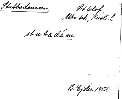 Bild på arkivkortet för arkivposten Stubbadamm