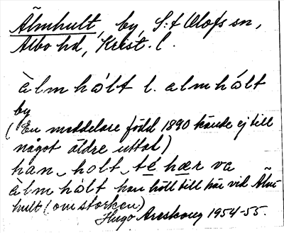 Bild på arkivkortet för arkivposten Älmhult