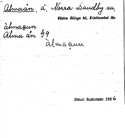 Bild på arkivkortet för arkivposten Almaån