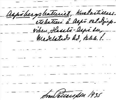 Bild på arkivkortet för arkivposten Aspöbergsbatteriet