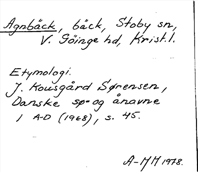 Bild på arkivkortet för arkivposten Agnbäck