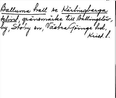 Bild på arkivkortet för arkivposten Balluma hall, se Kärlingberga klint