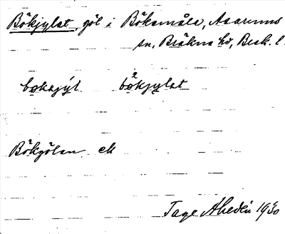 Bild på arkivkortet för arkivposten Bökjylet