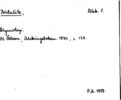 Bild på arkivkortet för arkivposten Bidalite