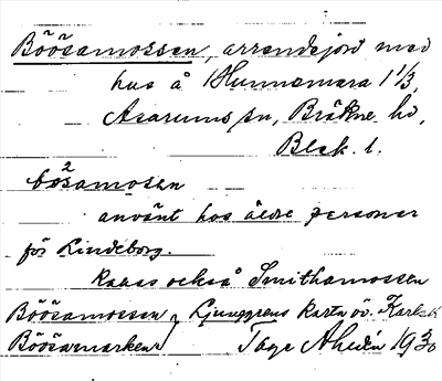 Bild på arkivkortet för arkivposten Böösamossen