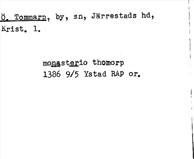 Bild på arkivkortet för arkivposten Östra Tommarp