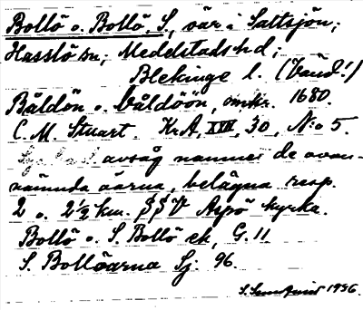 Bild på arkivkortet för arkivposten Bollö o. Bollö, S.