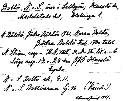 Bild på arkivkortet för arkivposten Bollö, N. o. S.