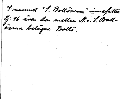 Bild på baksidan av arkivkortet för arkivposten Bollö, N. o. S.