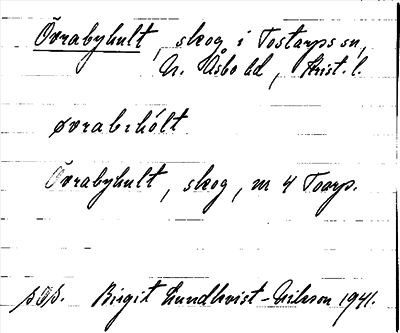 Bild på arkivkortet för arkivposten Övrabyhult
