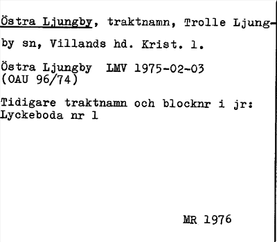 Bild på arkivkortet för arkivposten Östra Ljungby