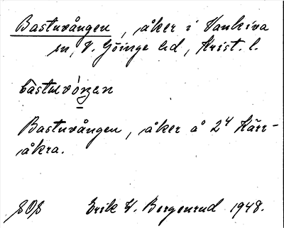 Bild på arkivkortet för arkivposten Bastuvången