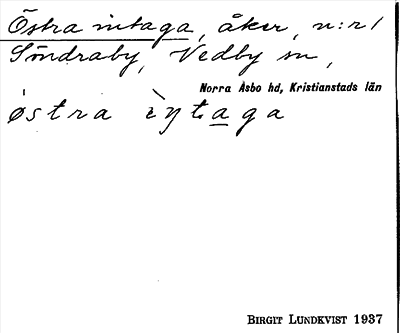 Bild på arkivkortet för arkivposten Östra intaga