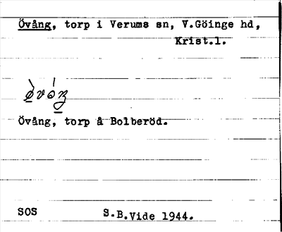 Bild på arkivkortet för arkivposten Övång