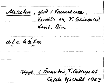 Bild på arkivkortet för arkivposten Aleholm
