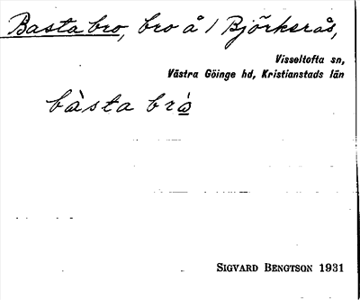 Bild på arkivkortet för arkivposten Basta bro
