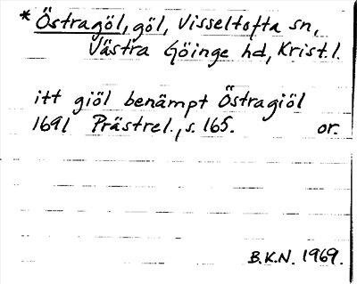 Bild på arkivkortet för arkivposten *Östragöl