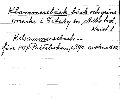 Bild på arkivkortet för arkivposten Klammersbäck