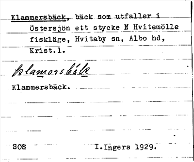 Bild på arkivkortet för arkivposten Klammersbäck