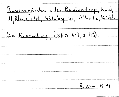 Bild på arkivkortet för arkivposten Ravinegården eller Ravinetorp, se Rosentorp