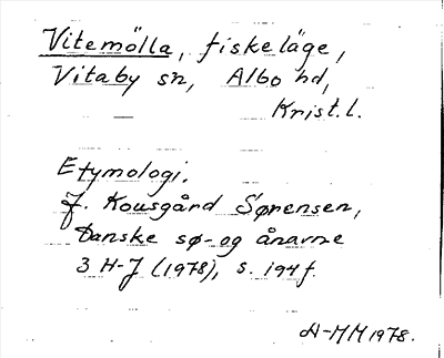 Bild på arkivkortet för arkivposten Vitemölla