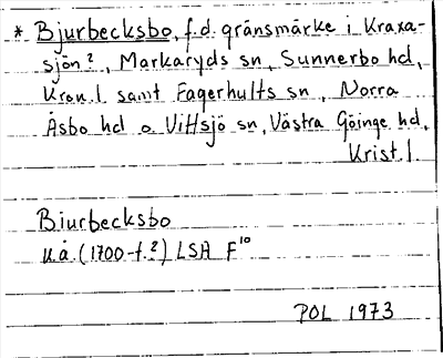 Bild på arkivkortet för arkivposten *Bjurbecksbo