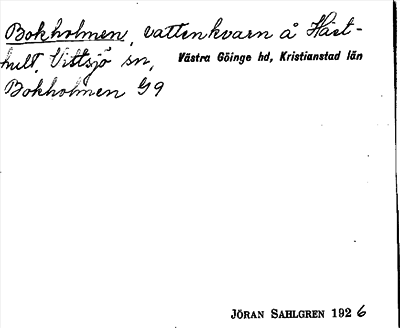 Bild på arkivkortet för arkivposten Bokholmen