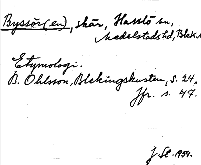 Bild på arkivkortet för arkivposten Byssör(en)