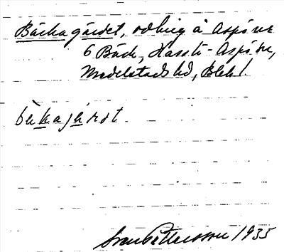 Bild på arkivkortet för arkivposten Bäckagärdet
