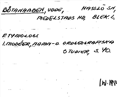 Bild på arkivkortet för arkivposten Bötanabben