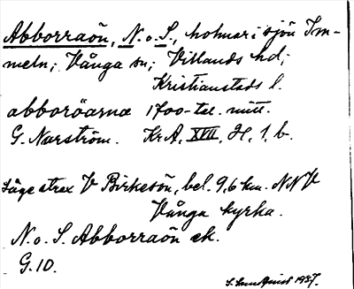 Bild på arkivkortet för arkivposten Abborraön, N. o. S.