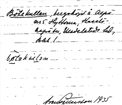 Bild på arkivkortet för arkivposten Bötekullen