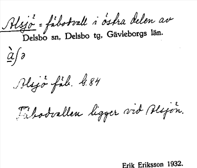 Bild på arkivkortet för arkivposten Alsjö