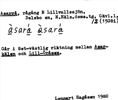 Bild på arkivkortet för arkivposten Asarrå