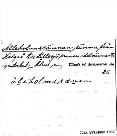Bild på arkivkortet för arkivposten Alleholmsrännan